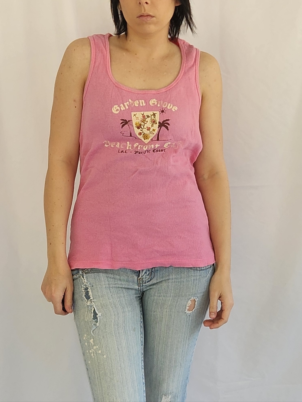 Y2K l.e.i Pink Graphic Tank
